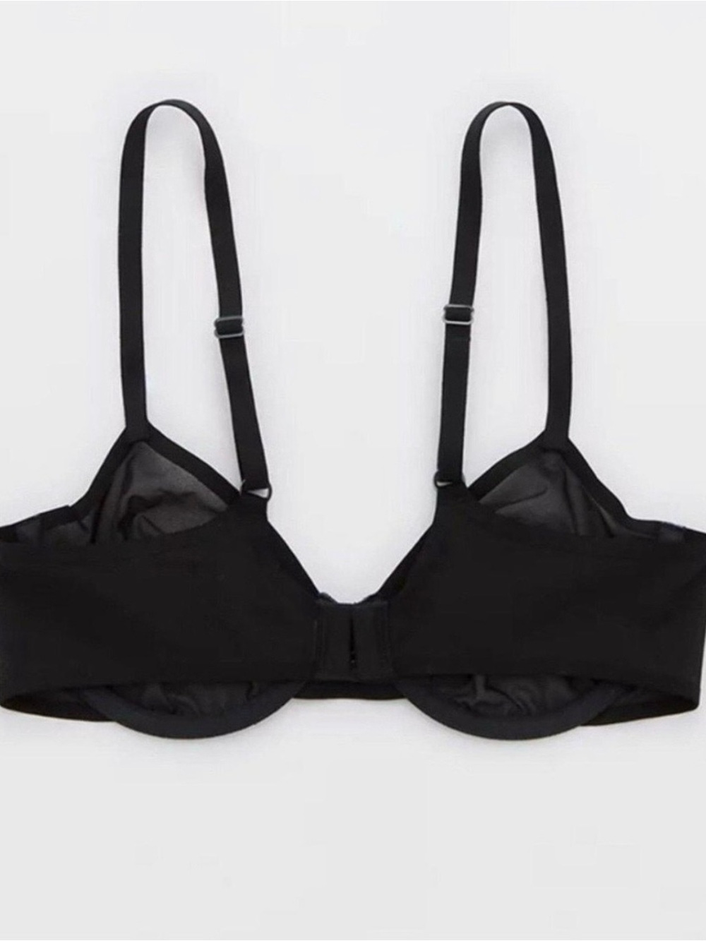 Aerie Sheer Black Underwire Bra with Adjustable Straps